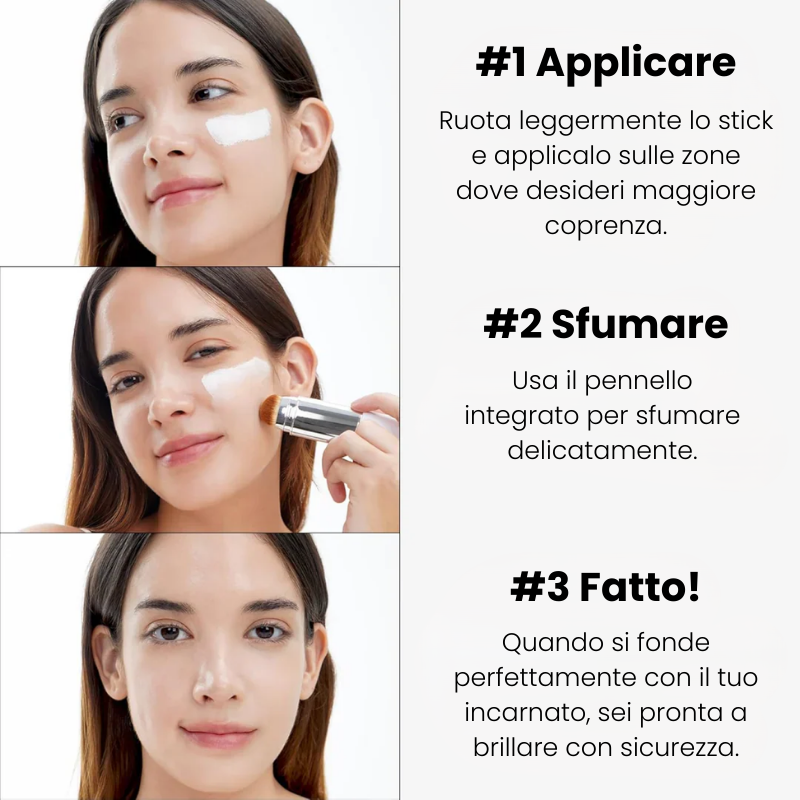 Fondotinta 2-in-1 con pennello integrato